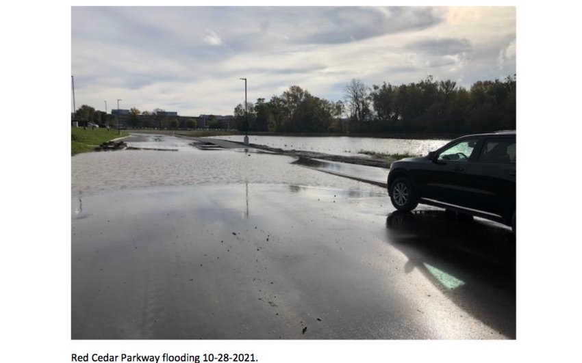 A portion of Red Cedar Parkway is expected to flood 3-5 times annually.